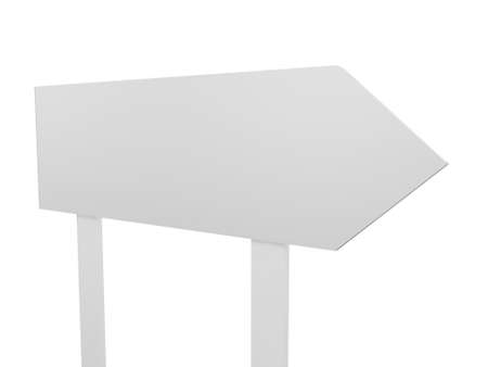 Blank, white road sign template, isolated on white background.の写真素材