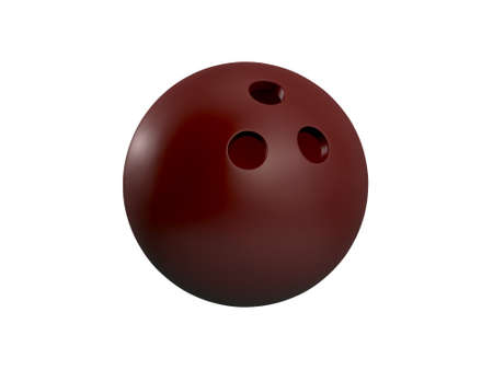 Red bowling ball, isolated on white background.の写真素材