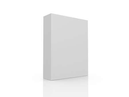 White, blank product box template, isolated on white background.の写真素材