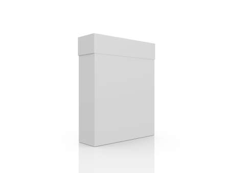 White, closed, blank box template, isolated on white background.の写真素材