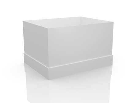 White, open, empty box template, isolated on white background.の写真素材
