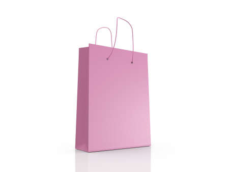Blank, empty shopping bag, isolated on white background.の写真素材