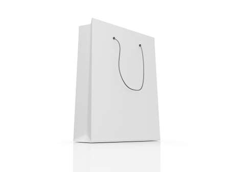 Blank, empty shopping bag, isolated on white background.の写真素材