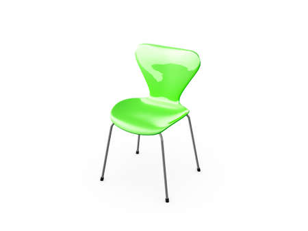 Green shiny chair, isolated on white background.の写真素材