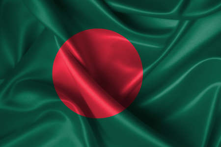 Realistic wavy flag of Bangladesh.の写真素材