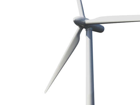 Green energy concept, alternative energy station, windmill, isolated on white background.の写真素材