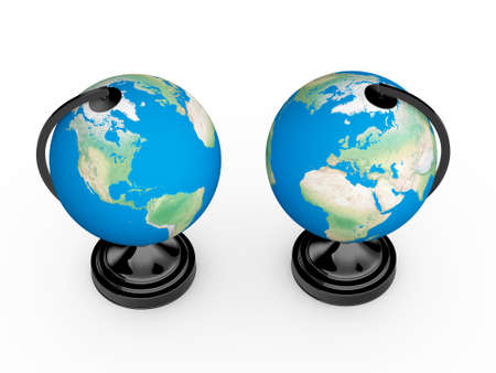 School globe, isolated on white background.の写真素材