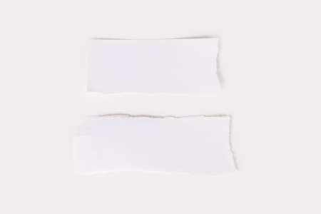 White torn piece of paper, isolated on white background.の写真素材