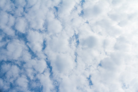 White clouds in blue sky.
