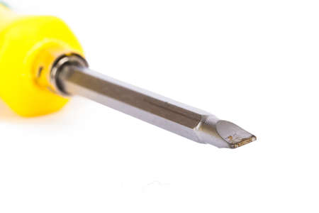 Close up view of screwdriver, isolated on white background.の写真素材