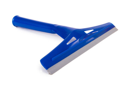 Blue squeegee, isolated on white background.