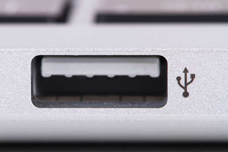 Close up view, part of laptop.の写真素材