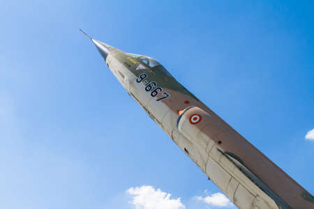 ESKISEHIR, TURKEY - MAY 25, 2014: Side view of bombardman plane in Eskisehir Aviation Museum.のeditorial素材