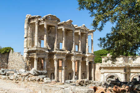 Celsus Library in Ephesus, Izmir, Turkey.の写真素材