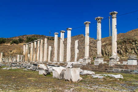 Columns and ruins on ancient city.の写真素材