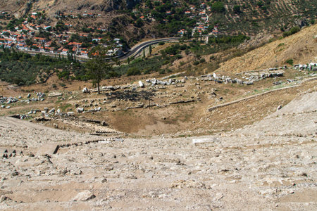 Ruins of amphitheater in Pergamon, Turkey