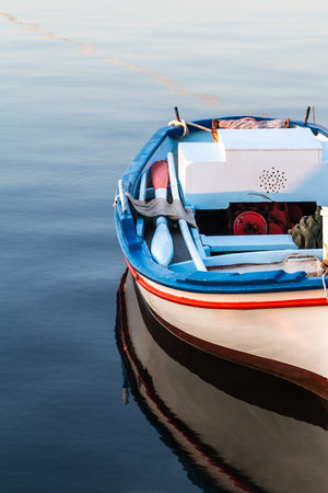 Small boat on sea.