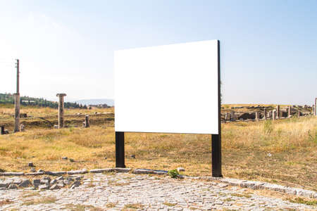 White, blank, clear billboard mock up with copy space for your design.の写真素材