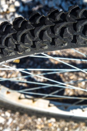 Close up view, part of bicycle.の写真素材