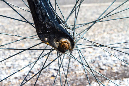Close up view, part of bicycle.の写真素材