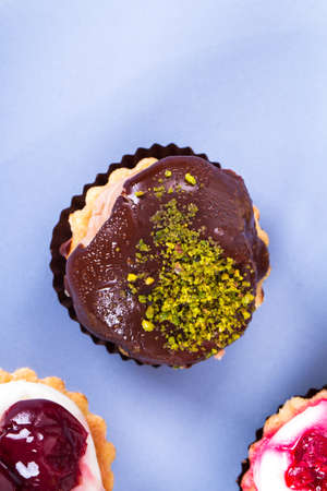 Top view of colorful cakes.の写真素材