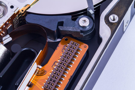 Close up view of hard disk.
