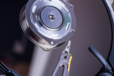 Close up view of hard disk.