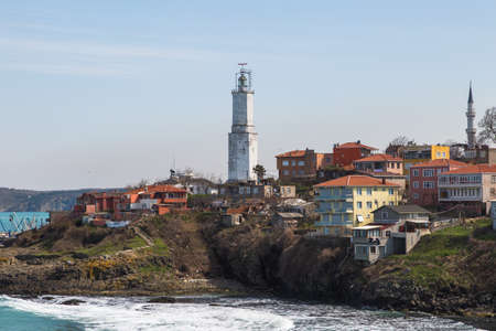 Outside front view of Rumeli Lighthouse built in 1856 by French people.の写真素材
