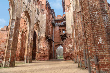 View of the ruins of Tartu Cathedral, completed in 16th century, in Tartu Estonia.の写真素材