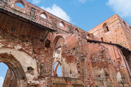 View of the ruins of Tartu Cathedral, completed in 16th century, in Tartu Estonia.の写真素材