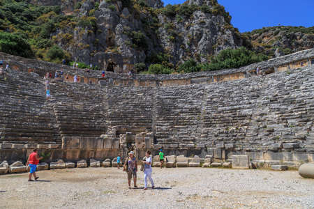ANTALYA, TURKEY - JULY 19, 2015 : View of famous Lycian ancient city in Demre, Antalya, Myra Ancient City which was stated in 5th century bc.のeditorial素材