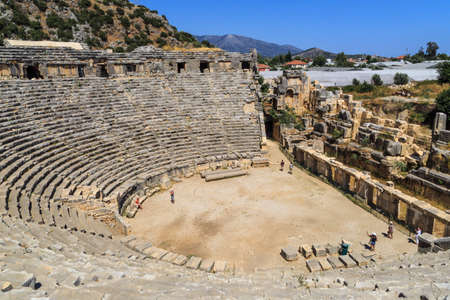 ANTALYA, TURKEY - JULY 19, 2015 : View of famous Lycian ancient city in Demre, Antalya, Myra Ancient City which was stated in 5th century bc.のeditorial素材