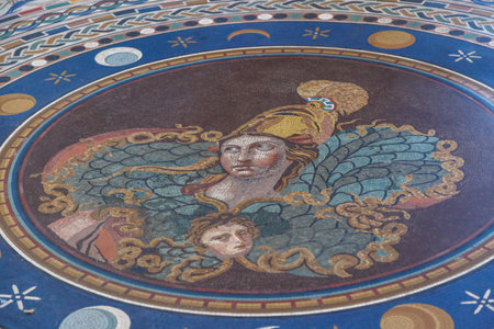 ROME, ITALY - SEPTEMBER 25, 2015 : Close up detailed view of historical famous mosaics in Vatican...
