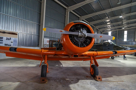 TA QALI, MALTA - NOVEMBER 1, 2015 : Interior view of Aviation Musaum in Ta Qali Malta, with old...