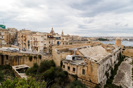 VALLETTA, MALTA - OCTOBER 30, 2015 : General view of Valletta cityscape at Malta island with...