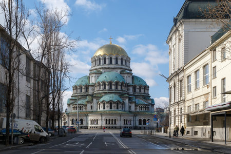 SOFIA, BULGARIA - FEBRUARY 7, 2016 : General view of famous Bulgarian Orthodox church of Alexander...