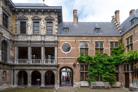ANTWERP, BELGIUM - JULY 5, 2016 : Exterior view of Peter Paul Rubens House. Rubens is famous Flemish Baroque painter and lived in this building until his death.のeditorial素材