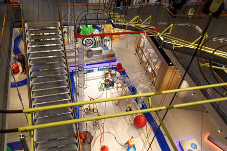 AMSTERDAM, NETHERLANDS - JULY 2, 2016 : General interior view of Nemo Science Museum. Nemo is a...