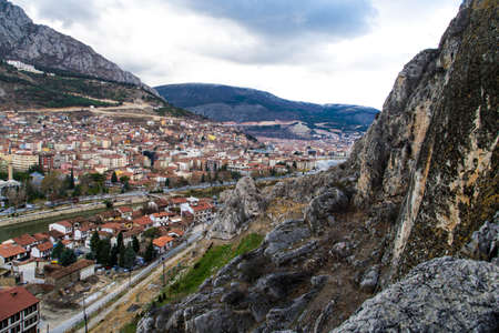 Top view of town in Amasya.の写真素材