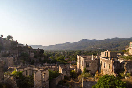 Historical stone village or ghost town in Fethiye, Mugla, Turkey.の写真素材