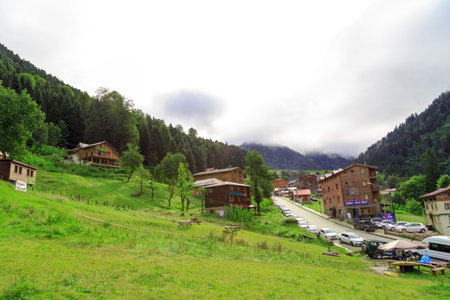 RIZE, TURKEY - AUGUST 16, 2016 : General landscape view of famous Ayder Plateau in Camlihemsin,...