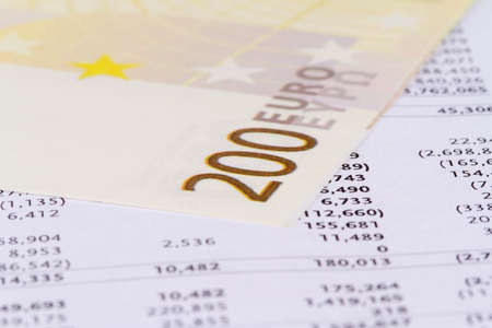 Finance concept, euro banknotes with graph chart management background.の写真素材