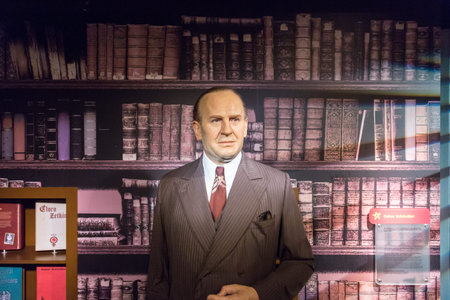 VIENNA, AUSTRIA - SEPTEMBER 11, 2016 : Detailed waxwork figure view of famous celebrity, wax...