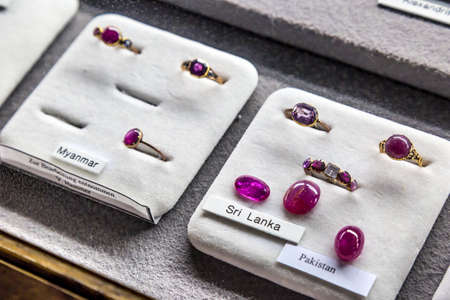 VIENNA, AUSTRIA - SEPTEMBER 12, 2016 : View of Vienna Natural History Museum with the halls where meteorids, minerals and stones are exhibited in.のeditorial素材