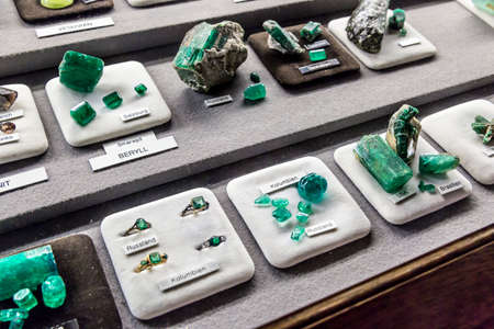 VIENNA, AUSTRIA - SEPTEMBER 12, 2016 : View of Vienna Natural History Museum with the halls where meteorids, minerals and stones are exhibited in.のeditorial素材