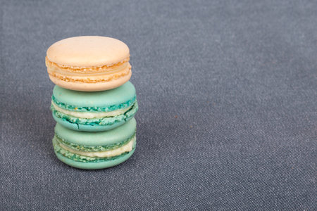 Close up view of tasty and yummy colorful  macarons.の写真素材
