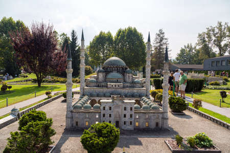 KLAGENFURT, AUSTRIA - SEPTEMBER 15, 2016 : Sultanahmet in Turkey, Minimundus most popular attractions parks of Carinthia. Minimundus was opened in 1959 and have miniature world sights in.のeditorial素材