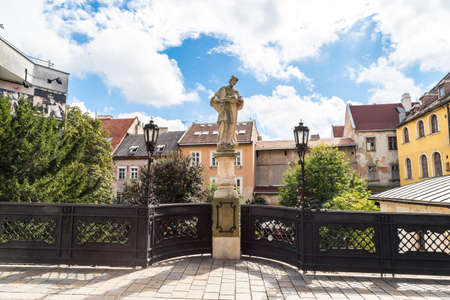 BRATISLAVA, SLOVAKIA - SEPTEMBER 17, 2016 : Bridge of historical clock tower of Bratislava, famous Saint Michael Gate which is the only city gate preserved from medieval time.のeditorial素材