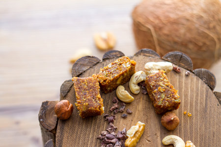 Top view of mix healthy eating like nuts and fruits.の写真素材