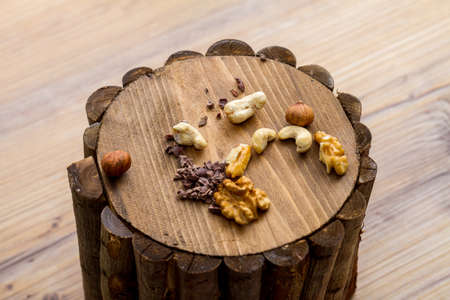 Top view of mix healthy eating like nuts and fruits.の写真素材